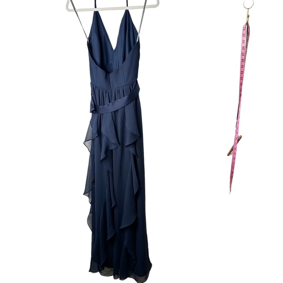 Vera Wang Ruffle Chiffon Formal Evening Gown Dress Size 4 - Picture 10 of 13